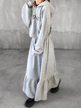 FRIFUL 2pcs/Set Women's Letter Print Minimalist Hoodie Top And Mini Skirt Set